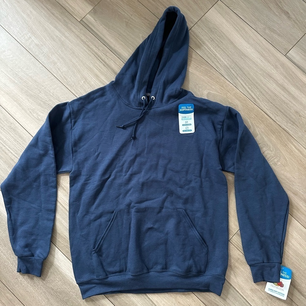 Men's fruit of the loom Navy Hoodie nwt